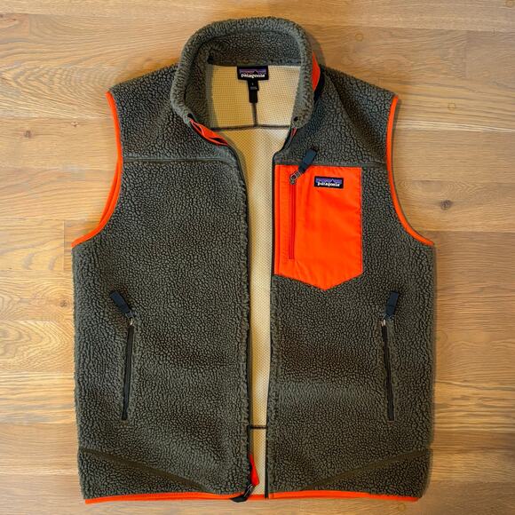 Patagonia Classic Retro X Fleece Vest Deep Pile Windproof Green Mens Large - Picture 2 of 11